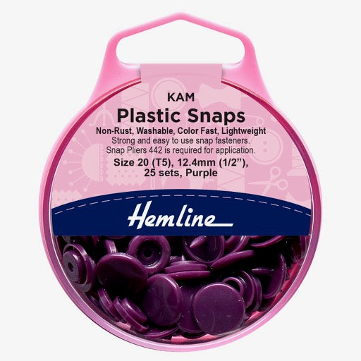 Purple Kam Plastic Coloured Snap Poppers&nbsp;