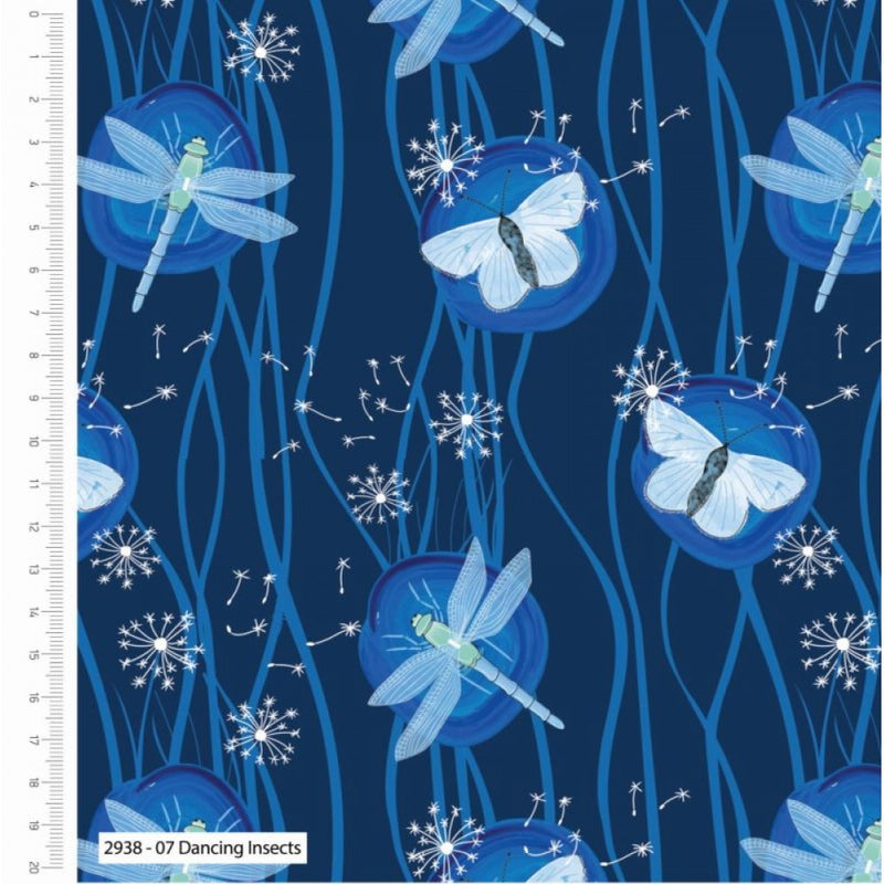 Sarah Payne British Waterways organic 100% cotton Dancing Butterflies  per half metre 112cm wide