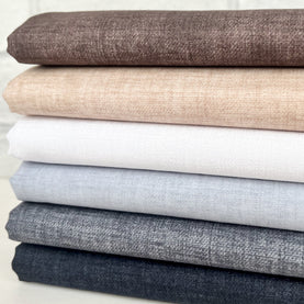 5 piece Linen Texture brown & Grey 100% cotton fat quarter bundle