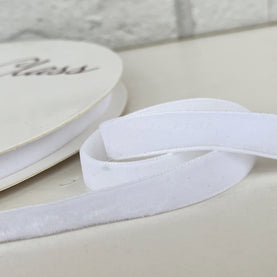 Christmas White Velvet Ribbon 10mm Wide - Sold Per Metre