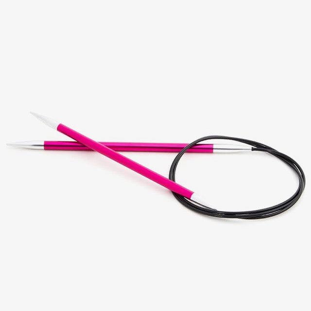 5mm 100cm long - Fixed Circular Needles Knit Pro Zing