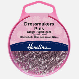 Hemline Dressmakers Pins - 26mm long. Approx 420 pieces