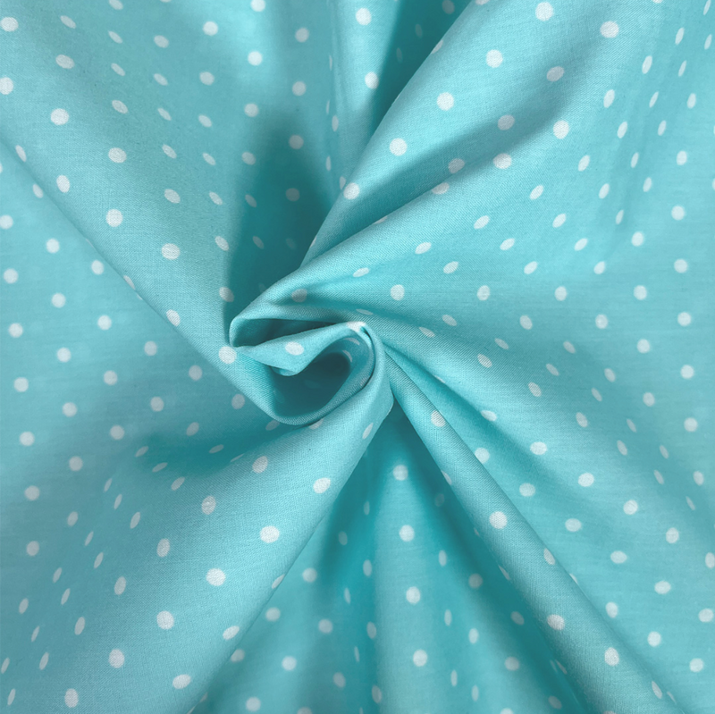 Mint Simple Polka Dot Poly cotton fabric, sold per 1/2 metre, 112cm wide