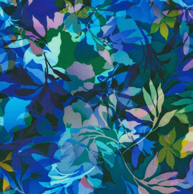 Artful Blooms Blue 100% Premium Cotton Fabric - Sold Per Half Metre