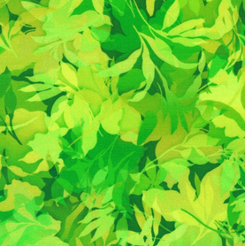 Artful Blooms Green 100% Premium Cotton Fabric - Sold Per Half Metre