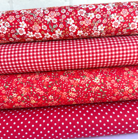4 Piece Donna Floral 100% Cotton Poplin Fabric Bundle