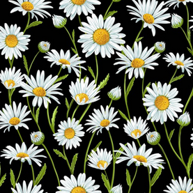 Daisy Flower Market - 100% Premium Cotton Fabric - Sold Per Half Metre