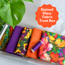 Stained Glass Window 5 Piece FQ Bundle Plus Thread Treat Box