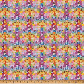 Whimsical Flower Garden Multicoloured confetti, Premium Cotton Fabric sold per 1/2 Metre