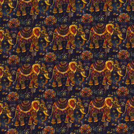 Eastern Elephants 100% Cotton Poplin Sold Per 1/2 Metre 112cm Wide