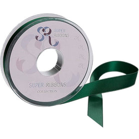 Double Satin Ribbon 6mm Wide Emerald Green Sold Per Metre