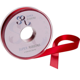 Double Satin Ribbon 6mm Wide Scarlet Red Sold Per Metre