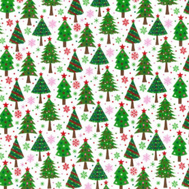 Christmas Trees Polycotton fabric, 112cm wide per 1/2 metre