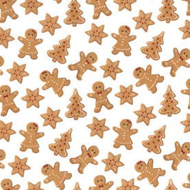 Gingerbread Biscuits Polycotton fabric, 112cm wide per 1/2 metre