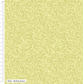 Pale Green Willow Bough 100% Cotton Fabric - Sold Per Half Metre