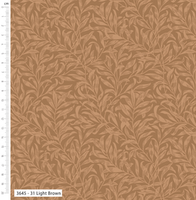 Light Brown Willow Bough 100% Cotton Fabric - Sold Per Half Metre