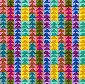 HALF PRICE Retro Triangles Piecework by Anna Maria Premium Cotton Fabric sold per 1/2 Metre