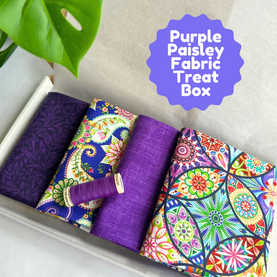 Purple Paisley 4 Piece FQ Bundle Plus Thread Treat Box