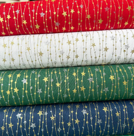 4 Piece HALF METRE Bundle Trailing Star 100% Cotton Fabrics