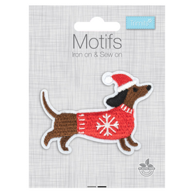 Trimits Dachshund Iron-On Christmas Motif