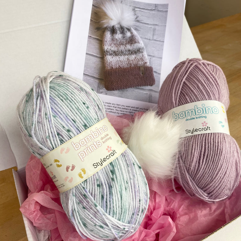 Donna's Double Layered Bobble Hat kit in Heather Colourway