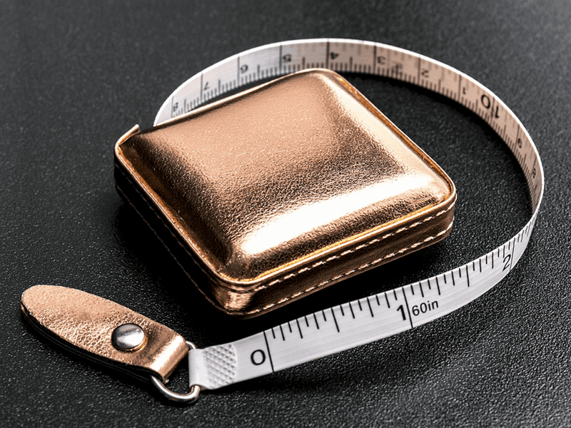 Shimmery Rose Gold Retractable Tape Measure 150cm/60 inches