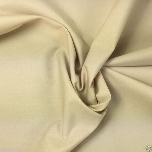 Beige cotton poplin fabric
