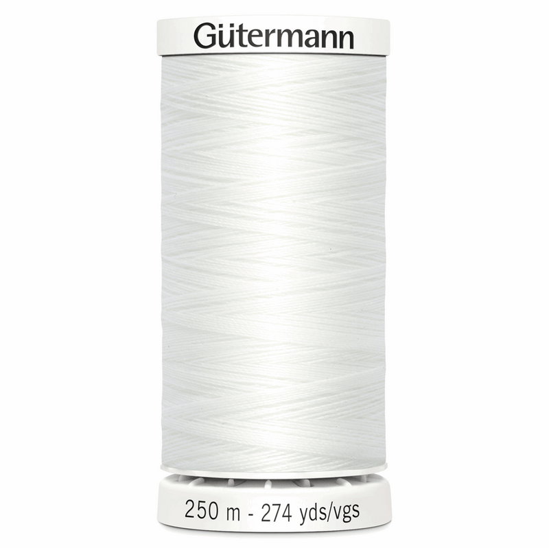 250 Metres Reel Gutermann Sew All Thread White 800