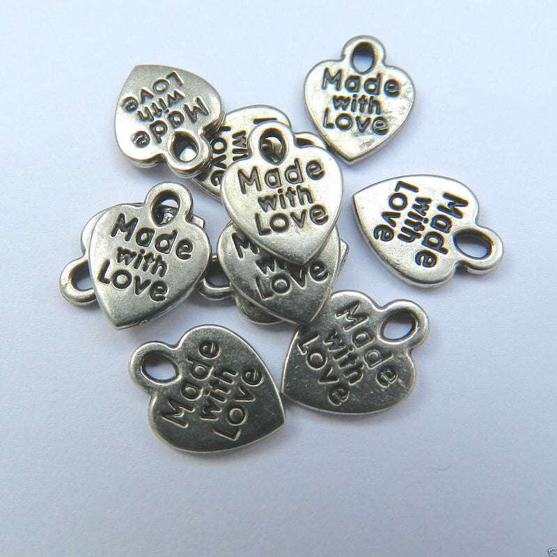 Silver Made with Love Charm 