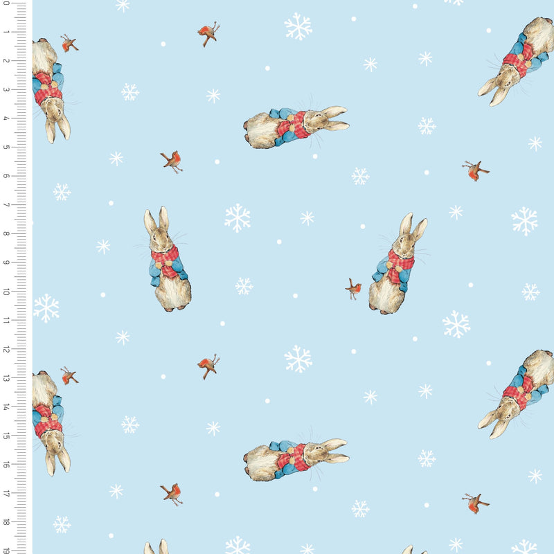 Peter rabbit Christmas woolly scarf cotton fabric
