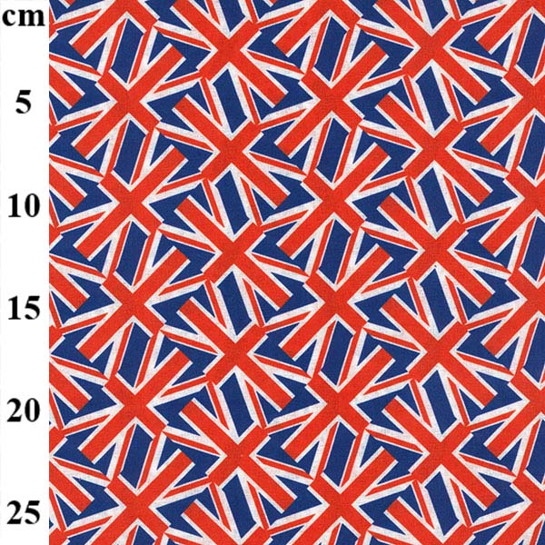 HALF PRICE Union Jack Jubilee fabric, small random design, 100% cotton fabric, 145cm wide Made in UK OEKO tex certified, per 1/2 metre