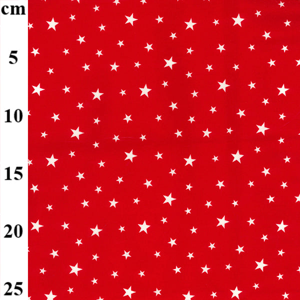 Red Mini Star fabric , 100% cotton poplin fabric by the half metre, 112cm wide