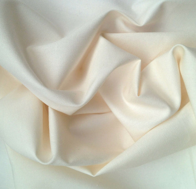 Cream 100% plain cotton poplin fabric