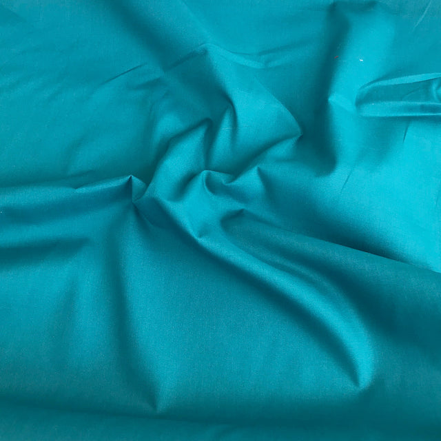 Teal plain polycotton fabric