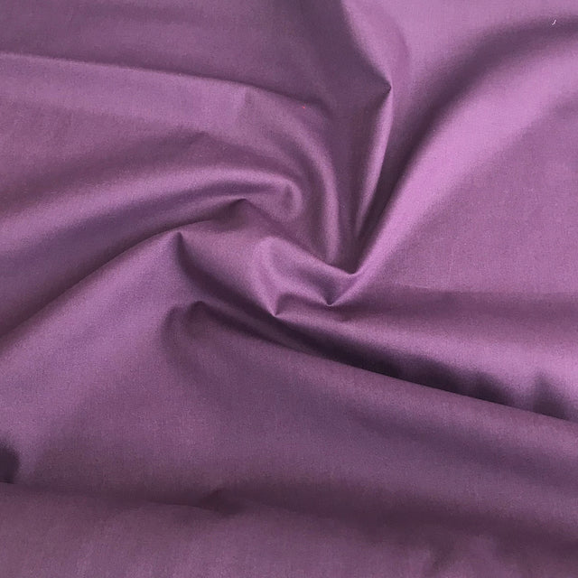 Aubergine plain polycotton fabric