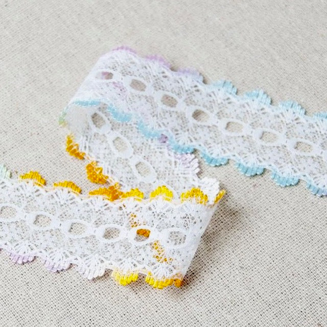 Knitting  Eyelet Lace 35mm wide - Sold Per Metre