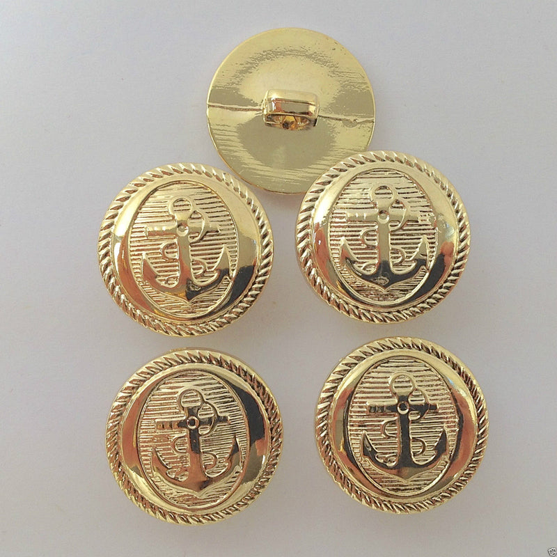 Anchor / sailor, military nautical button - gold