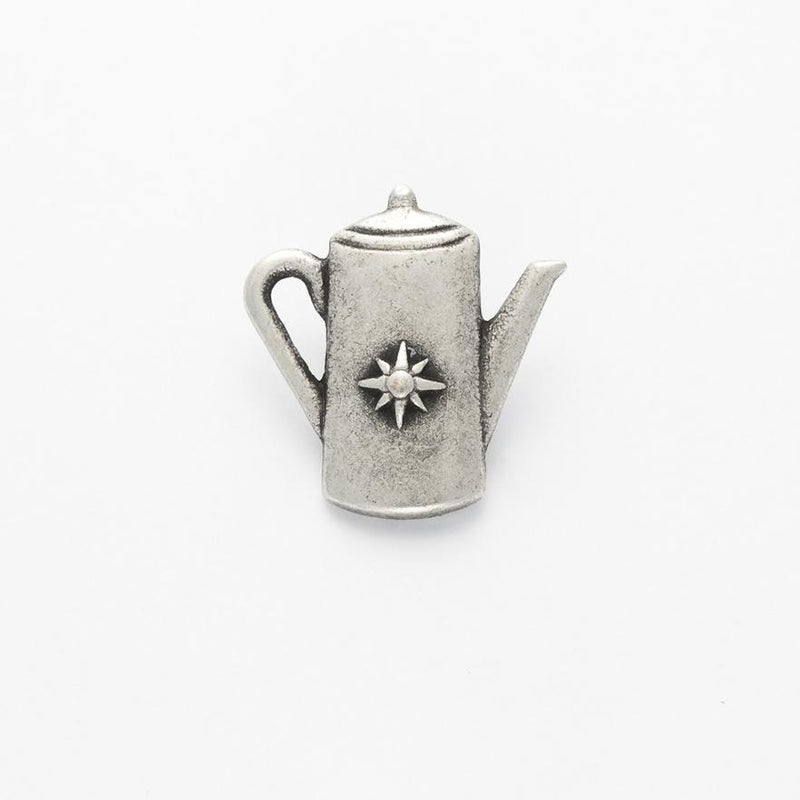 Silver colour metal kettle  button, 20mm, sold per ONE button