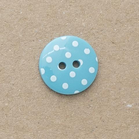Spotty Round Button 15 mm  - Turquoise