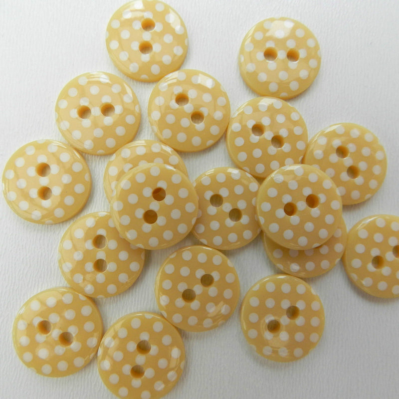 Spotty Round Button 12mm - Butterscotch