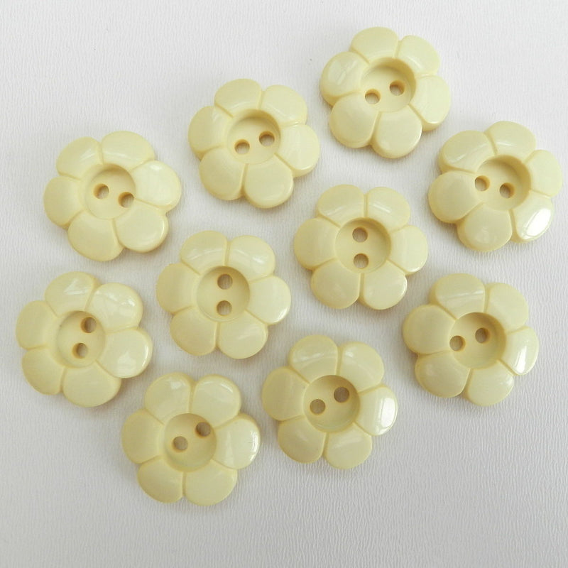 Daisy Flower Button 15mm - lemon no 3