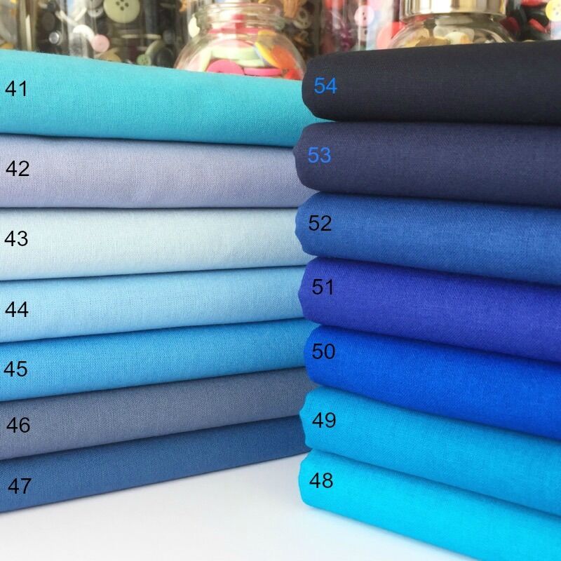 Blue plain 100% cotton fabric