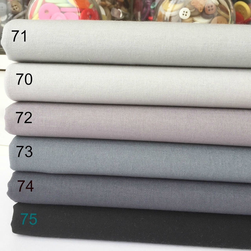 Rainbow Craft, Cotton Fabric grey blenders, by the half metre or 6 piece fabric Oeko Tex standard 100