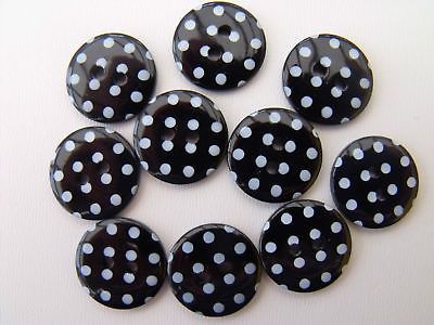 Spotty Round Button 19 mm - Black
