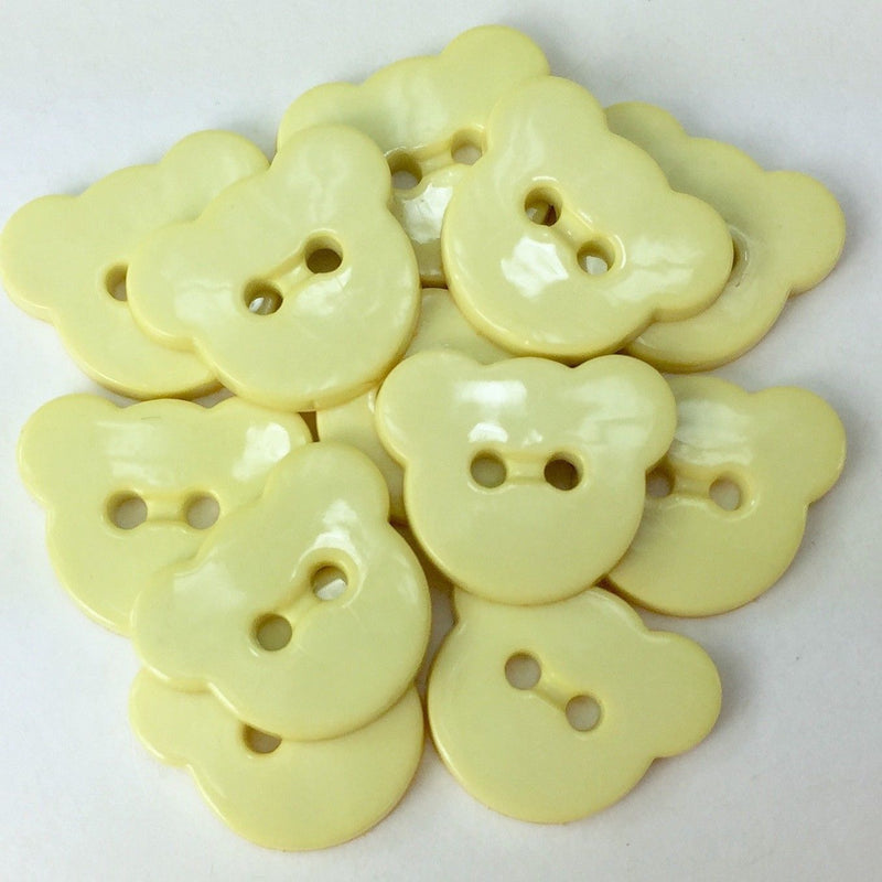 Teddy Bear Buttons Size 16mm - Lemon