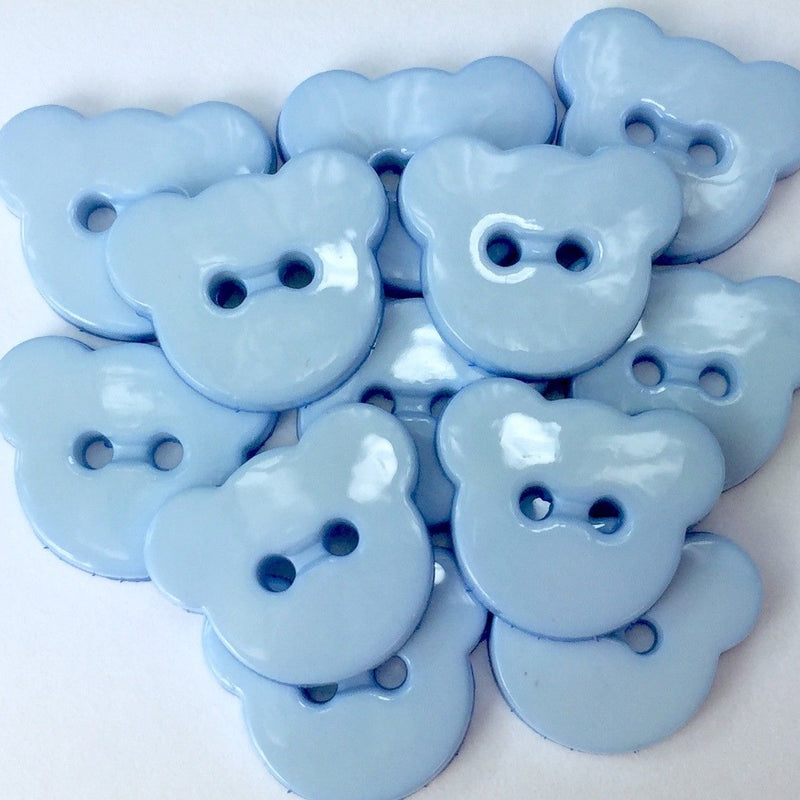 Teddy Bear Buttons Size 16mm - Pale Blue