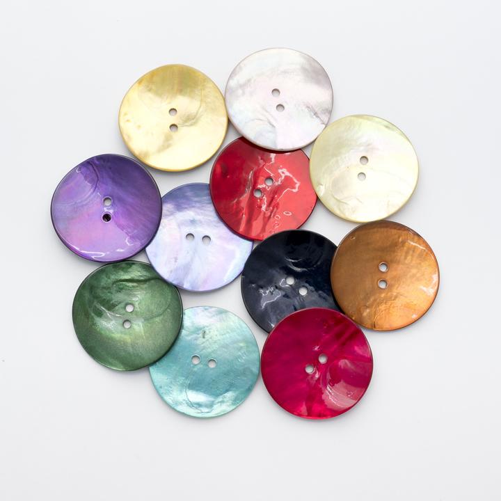 Round Akoya shell buttons.  Size 11.5mm .  Choice of Colours - Sold Individually