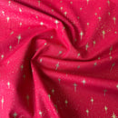 Red & Gold Shining Star 100% Cotton Christmas Fabric Sold Per 1/2 Metre