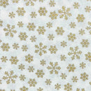 Gold Ivory Christmas Snowflake 100% cotton fabric 44" wide per 1/2 metre