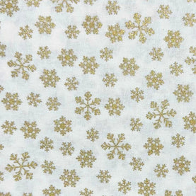 Gold Ivory Christmas Snowflake 100% cotton fabric 44" wide per 1/2 metre